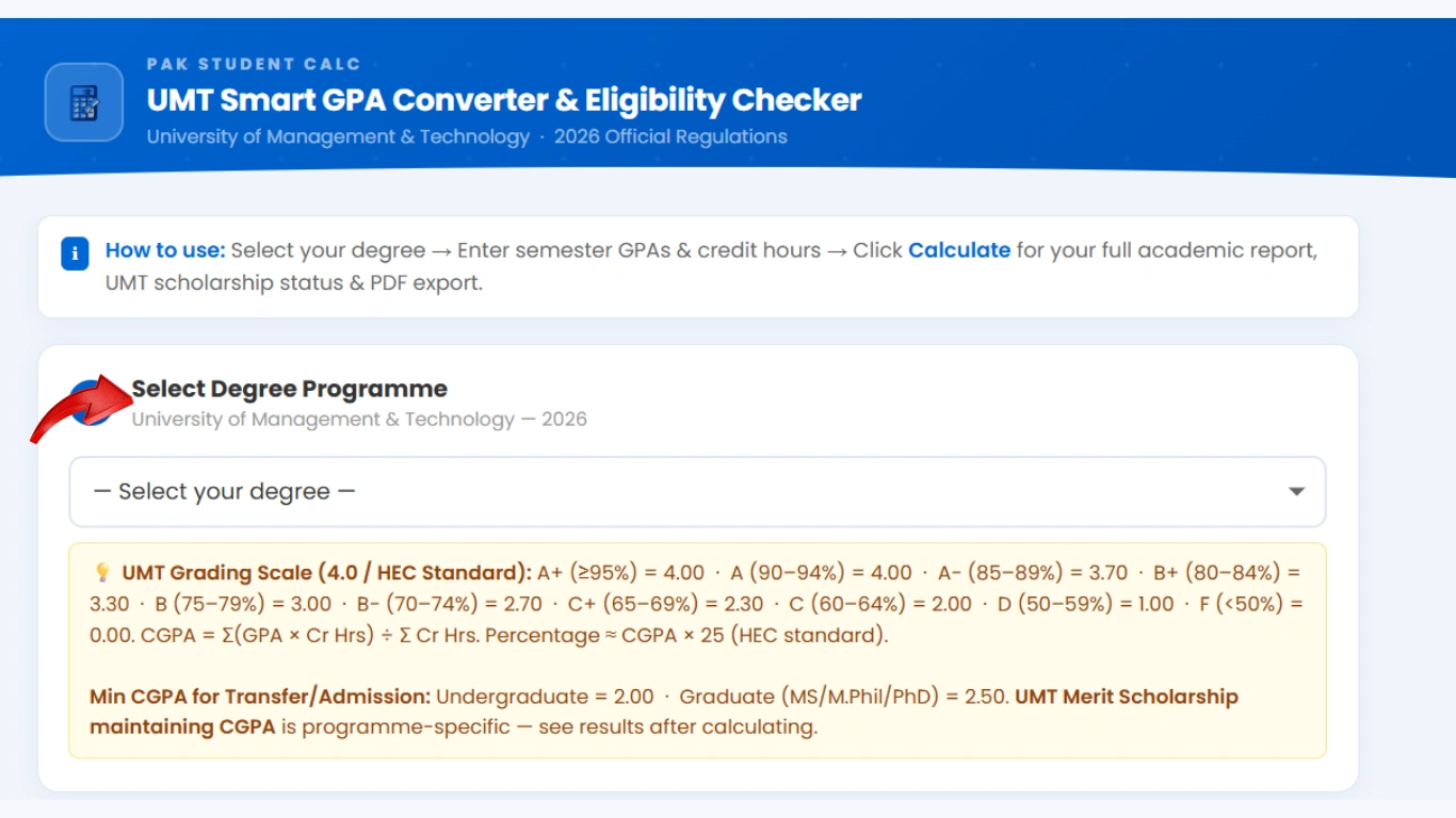 umt select your degree program
