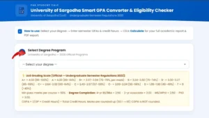 university of sargodha select your degree program