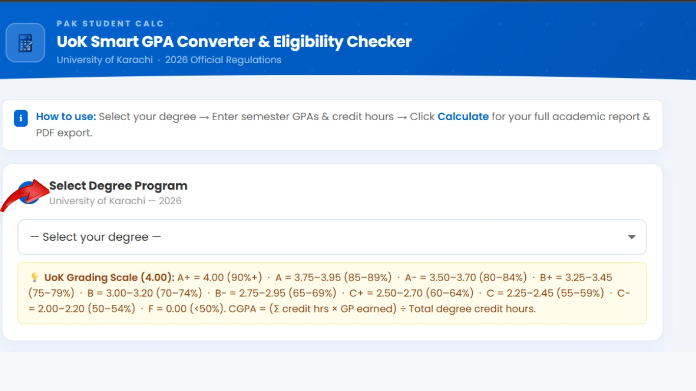 uok select your degree program