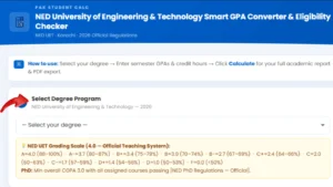 ned select your degree program